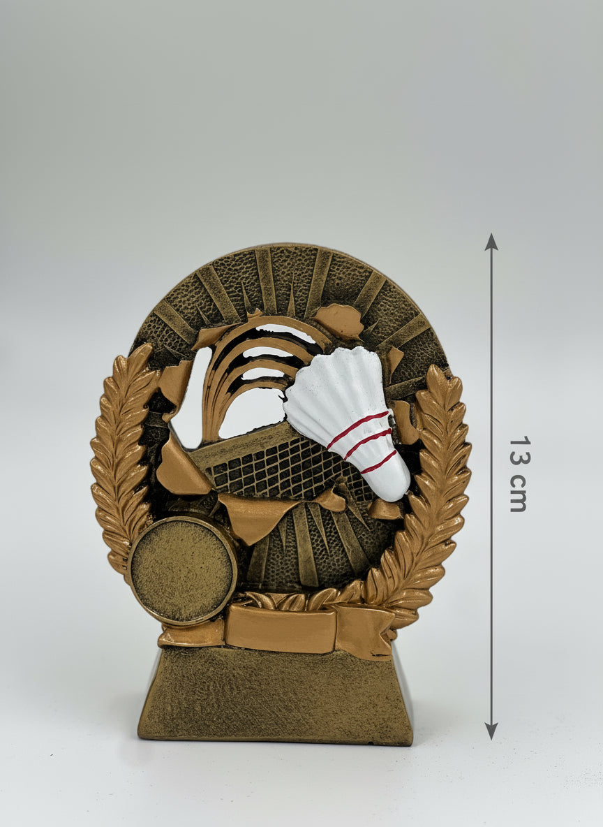 Trophy for a badminton, tennis, or squash club champion or doubles winner.