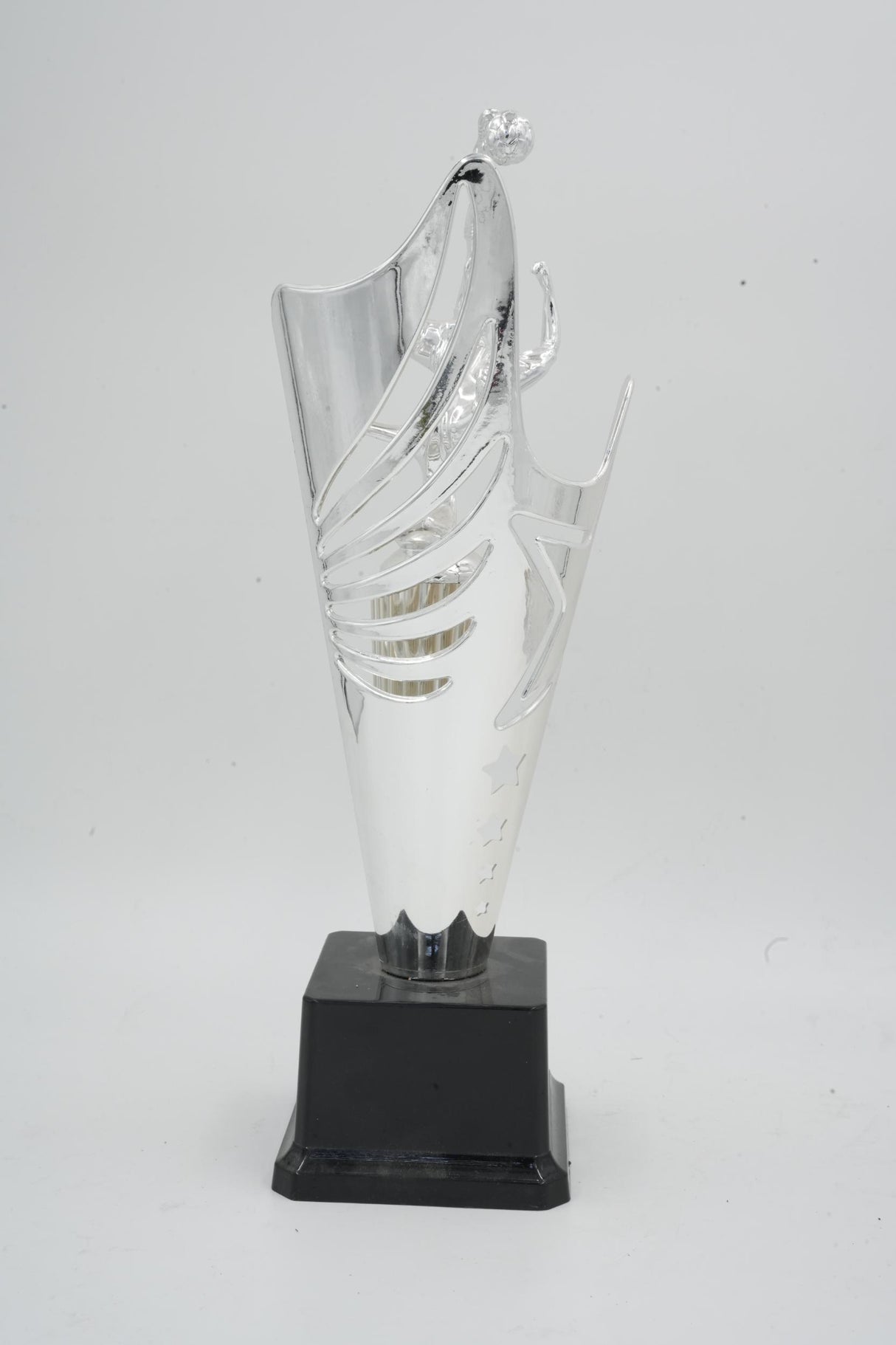Modern Silver Athlete Figure Trophy - 31cm Tall Competition Award