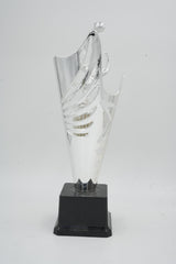 Modern Silver Athlete Figure Trophy - 31cm Tall Competition Award