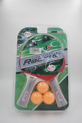 2 player table tennis racket set in green packaging with 3 balls
