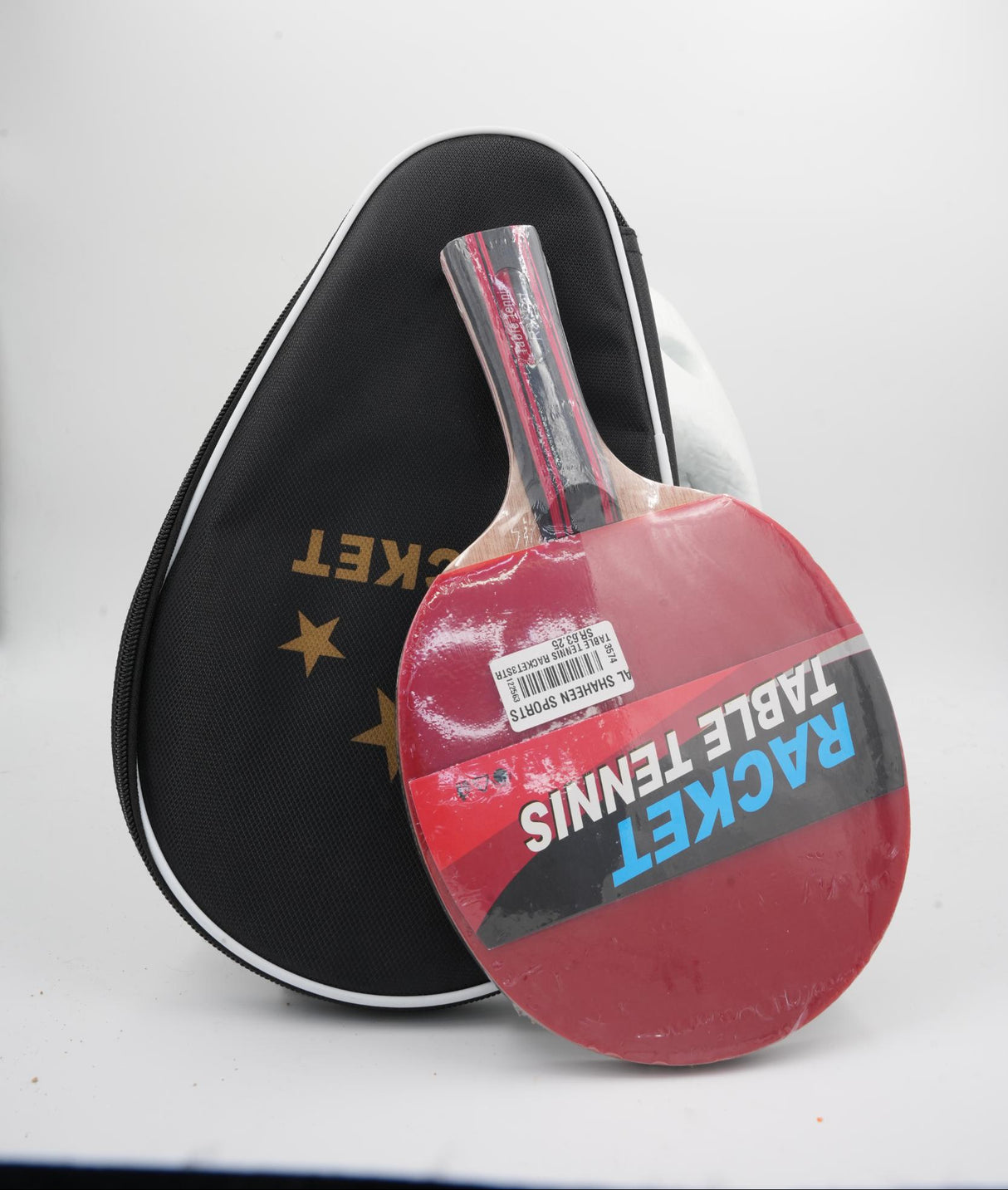 Red ping pong paddle with zipper carrying bag