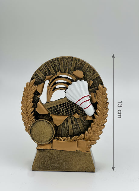 Trophy for a badminton, tennis, or squash club champion or doubles winner.