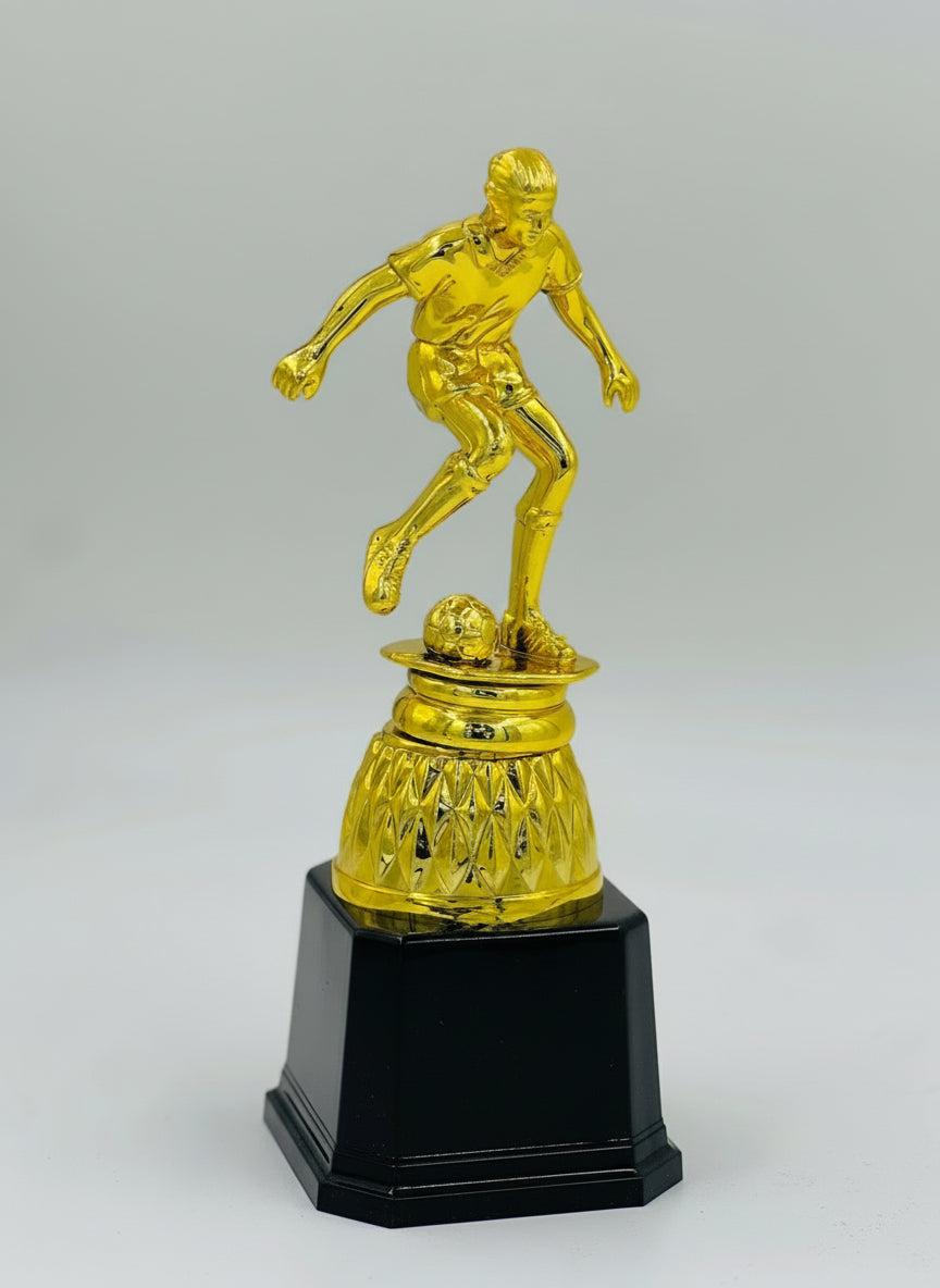 Premium gold soccer champion's trophy—a high-quality recognition award for youth leagues, clubs, or school competitions.