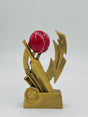 Stunning two-tone gold and red cricket champion's trophy—a unique, high-impact recognition award for any cricket event.