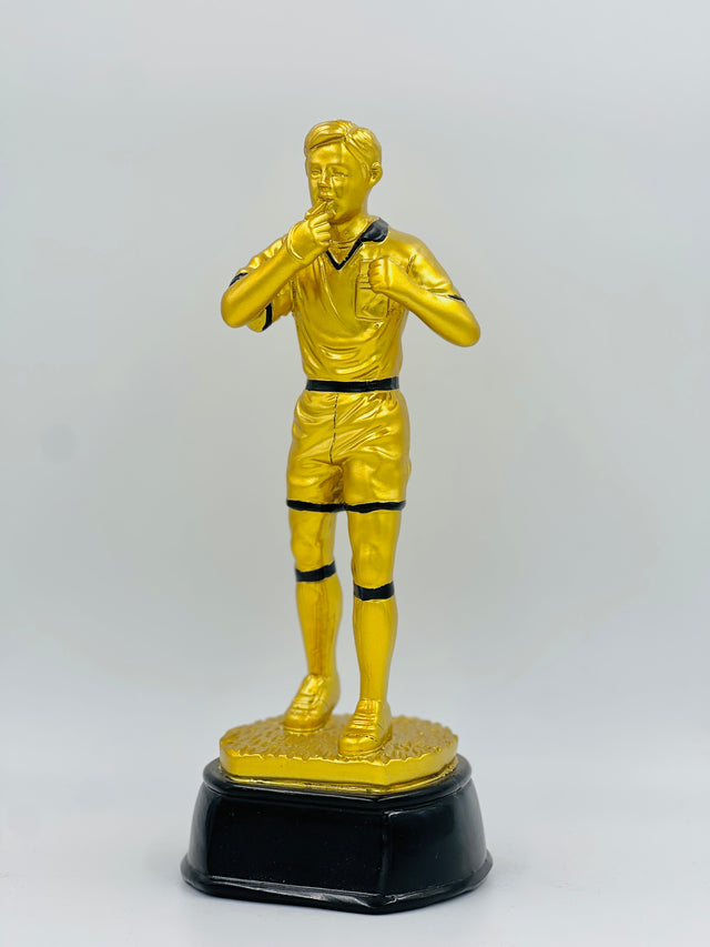 Unique referee appreciation trophy—the perfect recognition award for Best Official or Dedicated Umpire at any soccer tournament.