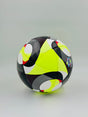 Multicolored soccer ball on a gray background