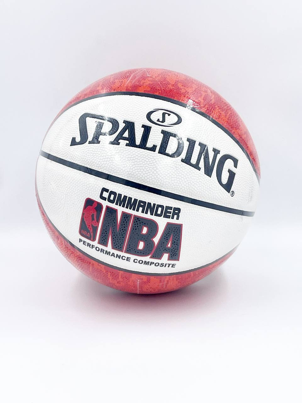 Basketball with Spalding and NBA branding on a white background